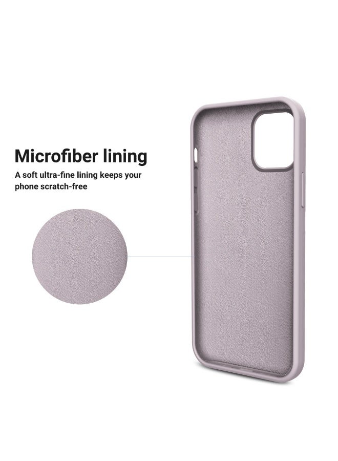 متوافق مع هاتف iPhone 15 Pro Max مقاس 6.7 بوصة، غطاء حماية نحيف من السيليكون السائل، 4 طبقات من المطاط الهلامي الناعم، مقاوم للصدمات، مع بطانة من الألياف الدقيقة المقاومة للخدش (لون بنفسجي مطفي). - Image 4